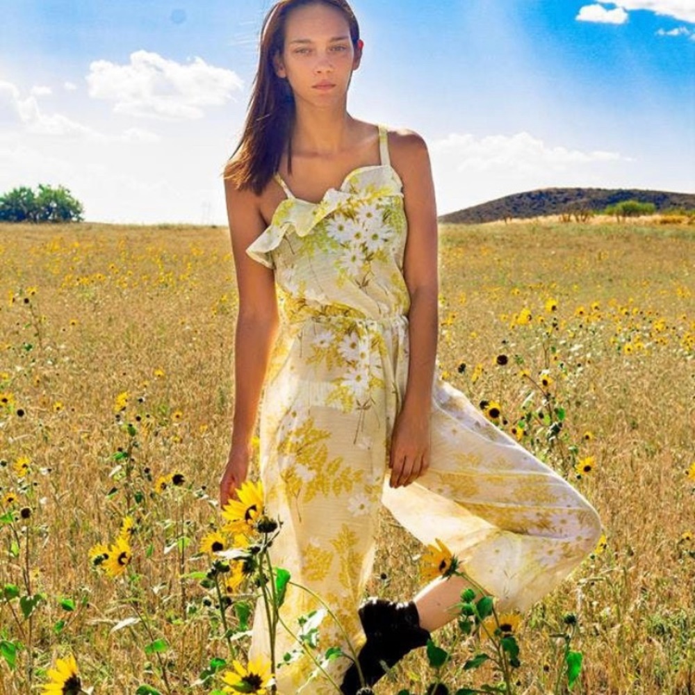 Sheer Yellow Floral Jumper/ Romper/ Jumpsuit
